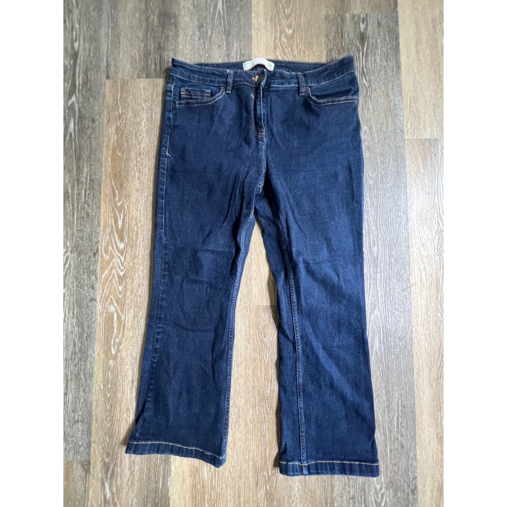 Next Bootcut Jeans Womens 16 Regular Dark Blue Excellent Mid‎ Rise Indigo Denim